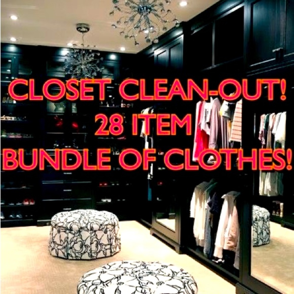 1 jacket, 2 sweaters, 7 dresses, 7 tops, 5pants, 2 skirts, 2 sunglasses, 5 bonus